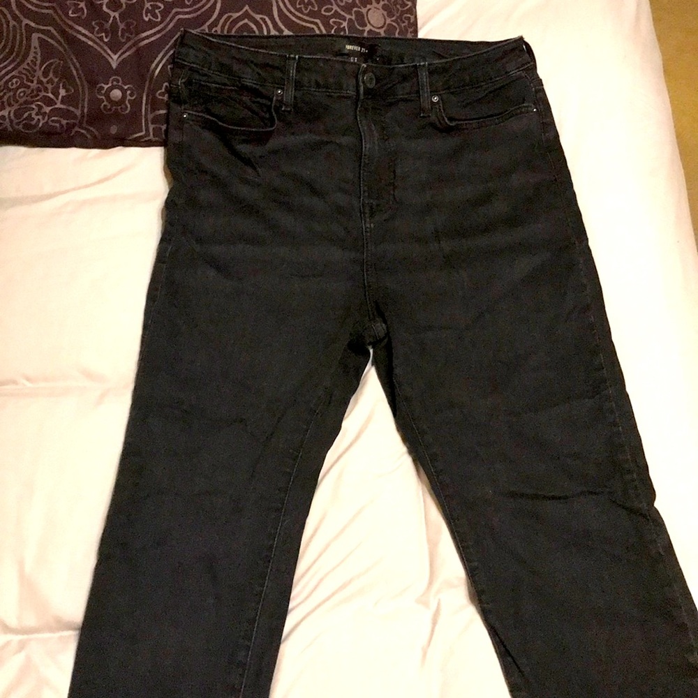 Forever 21+ size 18 black high rise skinny jeans